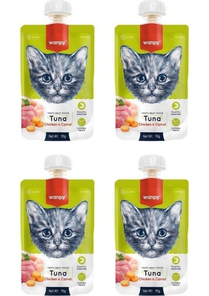 Taze Ton Balıklı & Tavuklu Kedi Et Ezmesi 90 Gr. x 4 Adet