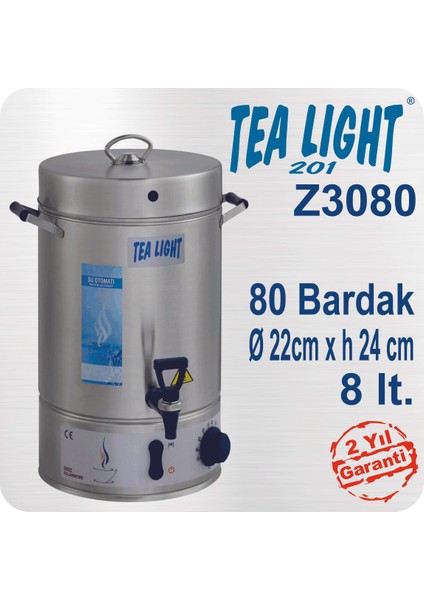 Tea Lıght Su Otomatı 80 Bardak 8 Lt.