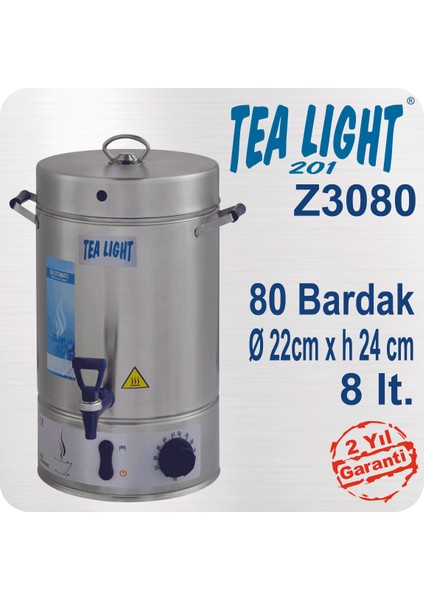 Tea Lıght Su Otomatı 80 Bardak 8 Lt.