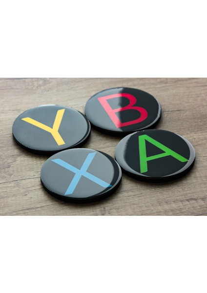 Ylndesign Wood&craft Xbox Temalı El Boyaması ve Epoksi Kaplamalı Bardak Altlıkları