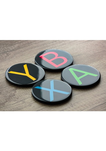 Ylndesign Wood&craft Xbox Temalı El Boyaması ve Epoksi Kaplamalı Bardak Altlıkları