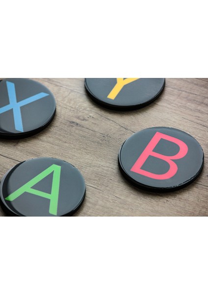 Ylndesign Wood&craft Xbox Temalı El Boyaması ve Epoksi Kaplamalı Bardak Altlıkları