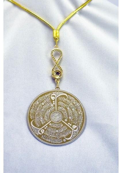 Parlak Taşlı Nazarlı Sonsuzluk Çelik Çift Taraflı Ayetel Kürsi, Felak Nas Ihlas Dikiz Ayna Süsü fiyatları