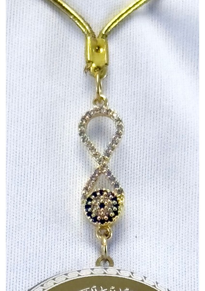 Parlak Taşlı Nazarlı Sonsuzluk Çelik Çift Taraflı Ayetel Kürsi, Felak Nas Ihlas Dikiz Ayna Süsü indirimleri