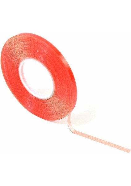 Kırmızı Şeffaf Çift Taraflı Bant 10 mm