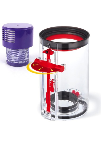 Dyson V10 SV12 Elektrikli Süpürge Haznesi Için Geliştirilmiş Toz Haznesi, Dyson V10 Haznesi Için Büyük Hazne Yedek Parça No. 969509-01 (Yurt Dışından)