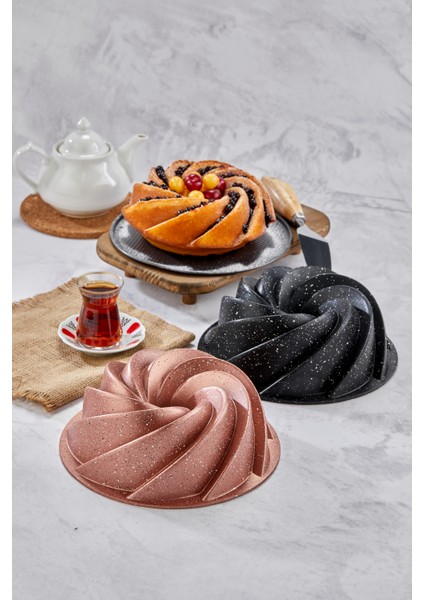 Döküm Granit Yanmaz Yapışmaz Rüzgar Gülü 26 cm Kek Kalıbı Gri fırsatları