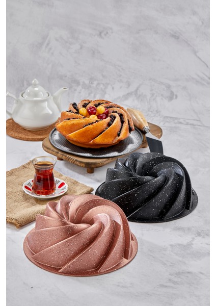 Döküm Granit Yanmaz Yapışmaz Rüzgar Gülü 26 cm Kek Kalıbı Gri indirimleri