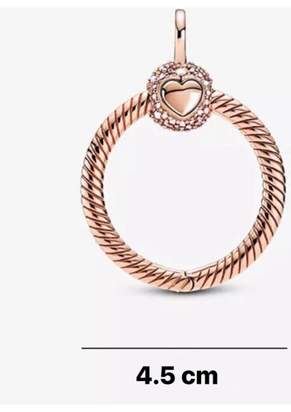 Rose Taşlı Halka Kolye Ucu