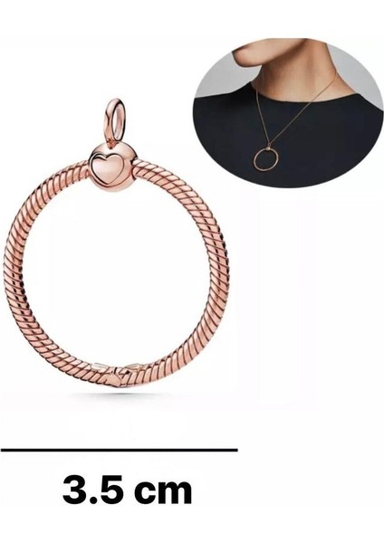 Rose Taşlı Halka Kolye Ucu fiyatları