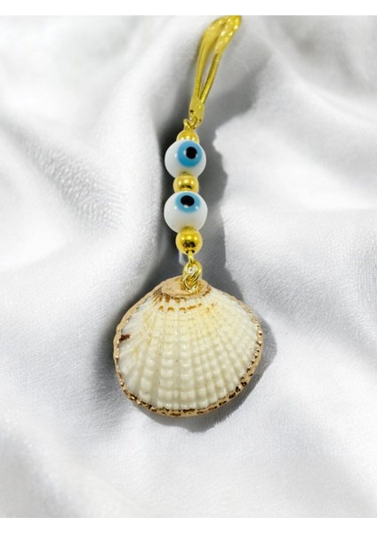 Özel Tasarım Tek Ürün Cam Nazar Boncuğu Deniz Kabuğu Araba Dikiz Ayna Süsü, Yeni Araba Hediyesi