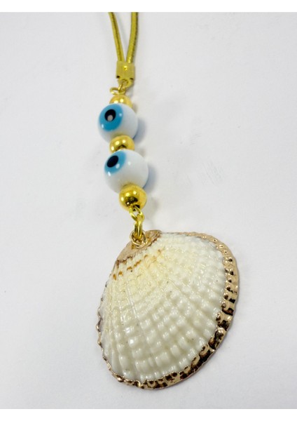 Özel Tasarım Tek Ürün Cam Nazar Boncuğu Deniz Kabuğu Araba Dikiz Ayna Süsü, Yeni Araba Hediyesi