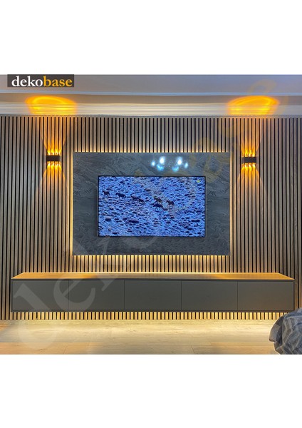 Meşe (2 Adet) 60X240CM Yeni Nesil Akustik Ahşap Duvar Paneli modelleri