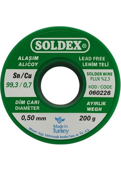 0.5 mm 200 gr Kurşunsuz Lehim Teli