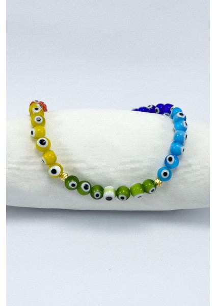 Renkli El Yapımı Cam Nazar Boncuklu Kolye, Hediyelik Renkli Bijuteri Takı fiyatları