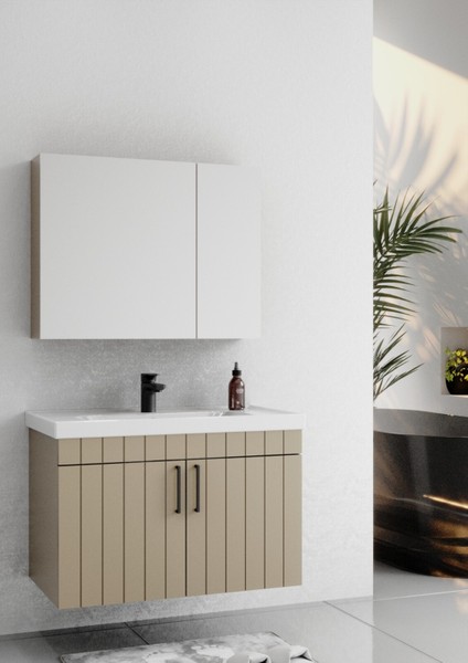 Lizbon 80 cm Lake Kapuçino Banyo Dolabı