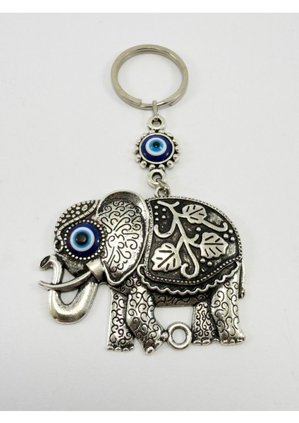Büyük Metal Fil Nazar Boncuklu Anahtarlık, Hediyelik Aksesuar indirimleri