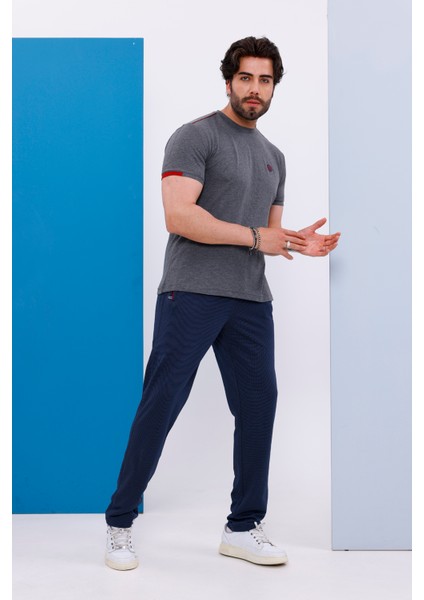 Erkek Battal Beden Gri Bisiklet Yaka T-Shirt Alt-Üst Takımı - 130 fırsatları
