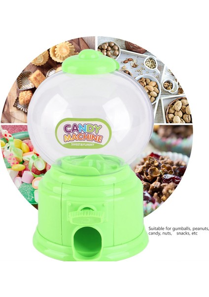 Taşınabilir Çocuk Şekerleme Makinesi Plastik Mini Sakız Dağıtıcısı Çocuklar Anaokulu Hediyesi (Yeşil) (Yurt Dışından)