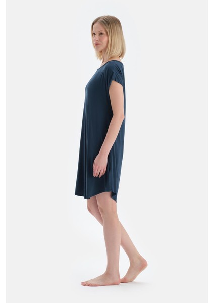 Indigo Bisiklet Yaka Kısa Kollu Gecelik modelleri