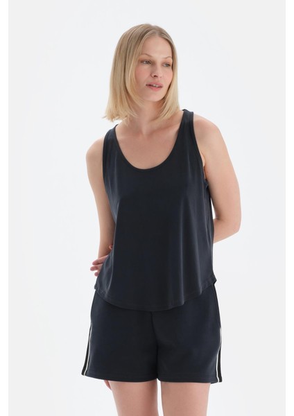 Siyah Kadın Modal Karışımlı Atlet