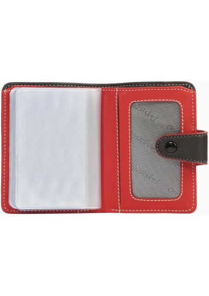 Küçük Boy Şeffaf Bölmeli Unisex Kartlık - 2519 - Siyah/kırmızı fırsatları