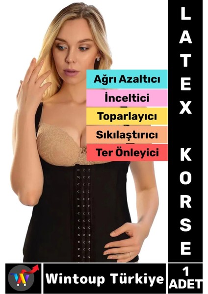 Özel Üretim Vücut Şekillendiren Toparlayan Incelten Ter Emici Kadın Askılı Latex Korse