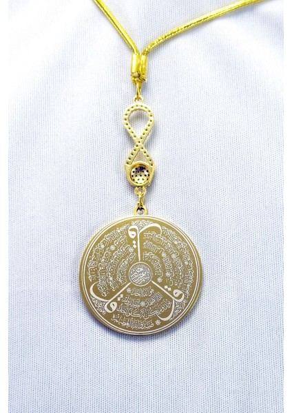 Zirkon Taşlı Nazarlı Sonsuzluk Çelik Çift Taraflı Ayetel Kürsi, Felak Nas Ihlas Dikiz Ayna Süsü fiyatları