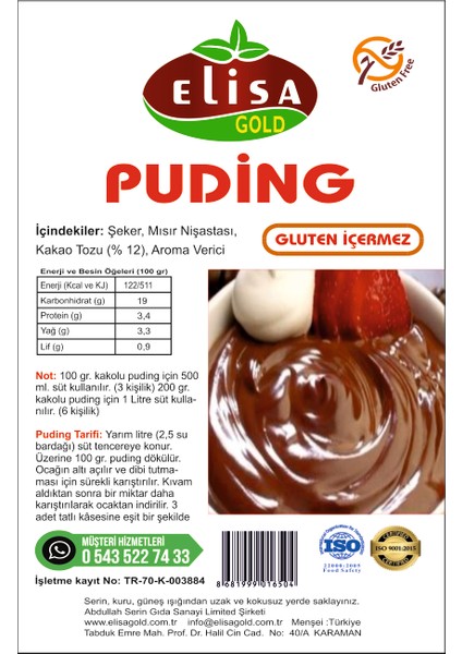 Kakaolu Puding (Gluten Içermez)