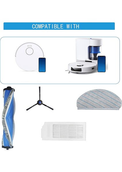 Accessoires De Rechange N20 Compatibles Avec ECOVACS DEEBOT N20, N20 Plus, N20 Pro Plus Robot Aspirateur 1 Brosse Principale 4 Filtres 4 Brosses Laterales 4 Chiffons De Nettoyage 87360481