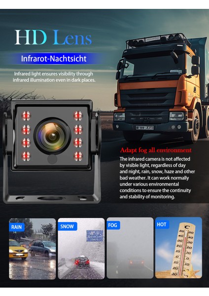 7 Inç Dokunmatik Ekranlı Çift Kameralı 1080P Ultra Hd Kablosuz Araç Kamerası Carplay modelleri