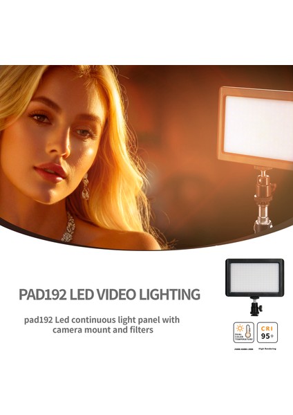 PAD192 Iki Renkli Video Işığı 3200K-5600K, 192 Led, 950LM CRI95+ (Yurt Dışından) fiyatları