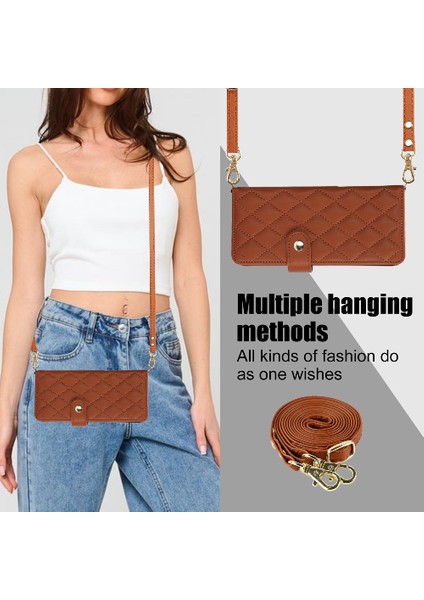 Samsung Galaxy Z Fold 3 Crossbody Tarzı 5 Kart Yuvaları ile Standı (Yurt Dışından)