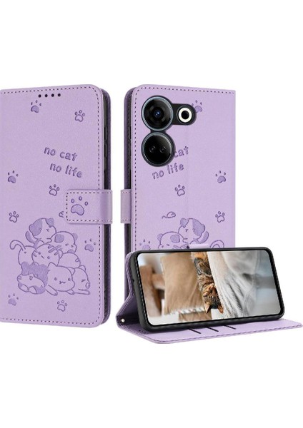 Tecno Camon 20 Pro 4g Deri Cüzdan Kart Tutucu Kickstand Için Flip Case (Yurt Dışından)