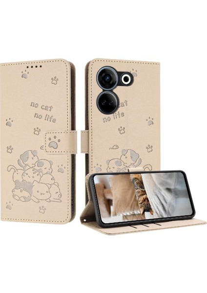 Tecno Camon 20 Pro 4g Deri Cüzdan Kart Tutucu Kickstand Için Flip Case (Yurt Dışından)