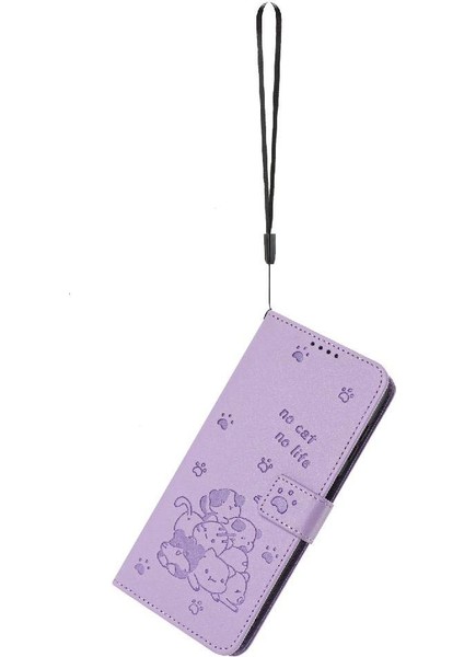 Tecno Spark 10 4g Deri Cüzdan Pu Deri Sevimli Kedi Kartı Için Flip Case (Yurt Dışından)