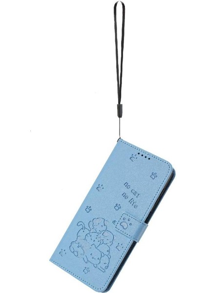Tecno Spark 10 4g Deri Cüzdan Pu Deri Sevimli Kedi Kartı Için Flip Case (Yurt Dışından)