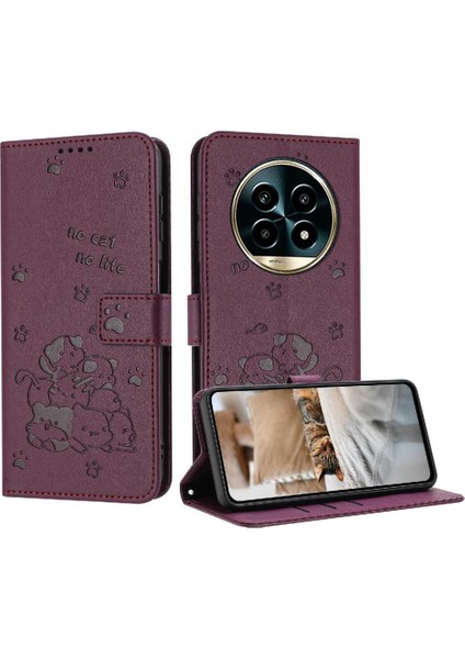 Realme 13 Pro Artı 5g Deri Cüzdan Kart Tutucu Kickstand Için Flip Case (Yurt Dışından)