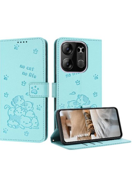 Infinix Akıllı 7 Hd Sevimli Kedi Deri Cüzdan Pu Deri Kart Için Flip Case (Yurt Dışından)