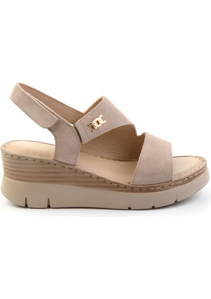 Bej Leather Kadın Sandalet K05299112702