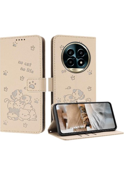 Realme 13 Pro Artı 5g Deri Cüzdan Kart Tutucu Kickstand Için Flip Case (Yurt Dışından)