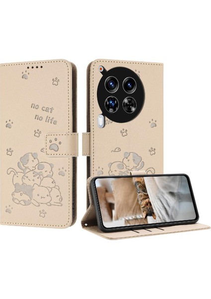 Tecno Camon 30 Premier 5g Deri Cüzdan Kart Tutucu Pu Için Flip Case (Yurt Dışından)