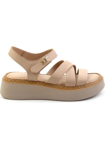 Bej Leather Kadın Sandalet K05299113603