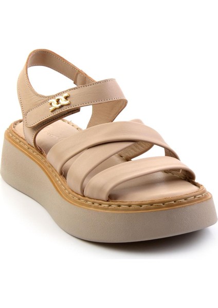 Bej Leather Kadın Sandalet K05299113603 modelleri