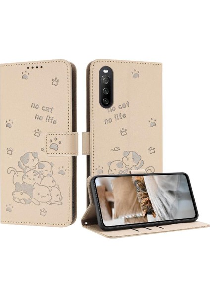 Sony Xperia 10 Iv Için Flip Case Kart Tutucu Kickstand Deri Cüzdan Sevimli (Yurt Dışından)