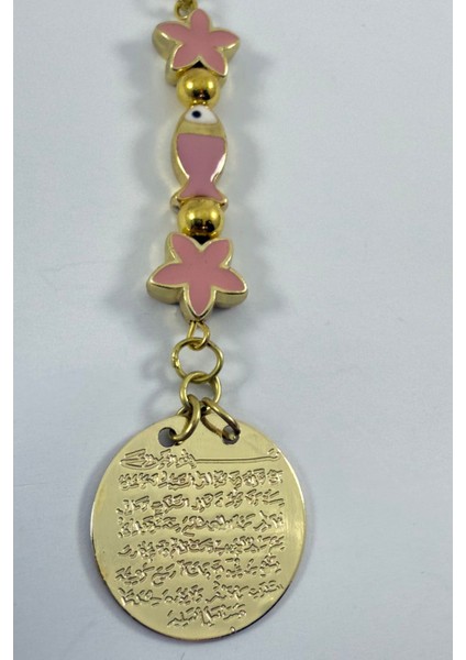 Pembe Lotus Çiçeği Balıklı Metal Ayetel Kürsi Altın Renkli Araba Dikiz Ayna Süsü fırsatları