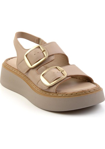 Bej Leather Kadın Sandalet K05299117803 modelleri