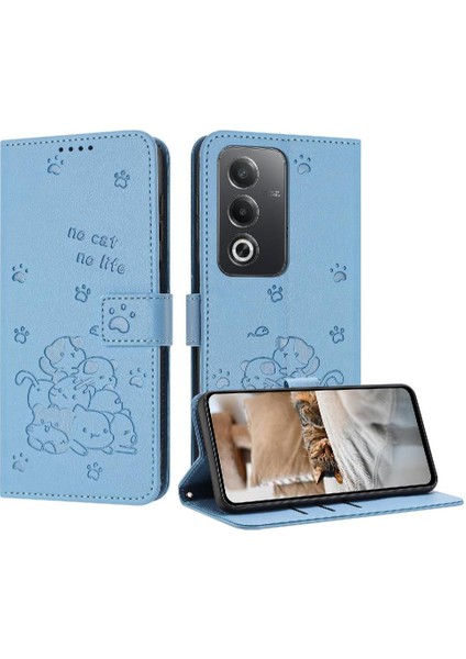 Oppo A3 Pro 5g Kart Tutucu Için Flip Case Kickstand Sevimli Kedi Pu Deri (Yurt Dışından)