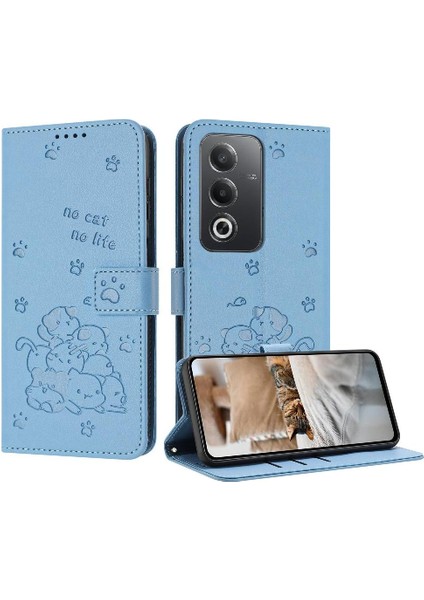 Oppo K12X 5g Kart Tutucu Kickstand Pu Deri Sevimli Kedi Için Flip Case (Yurt Dışından)