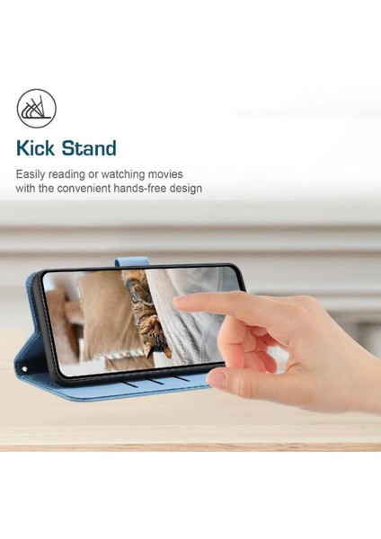 Realme C55 Sevimli Kedi Kart Tutucu Kickstand Pu Deri Için Flip Case (Yurt Dışından)
